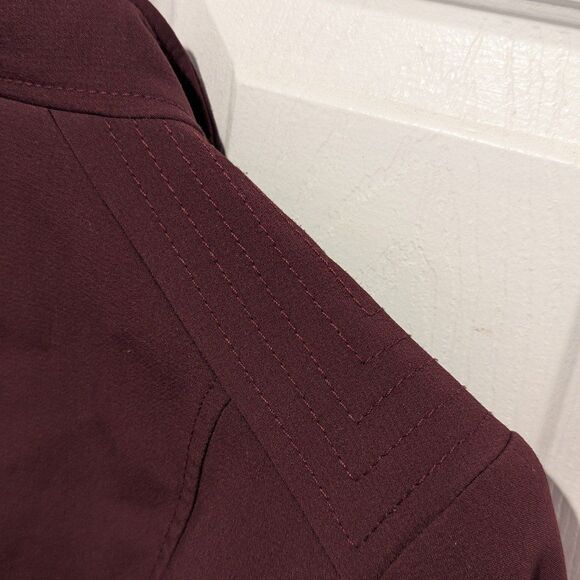 White House Black Market Size 4 Burgundy Open Front Jacket - Picture 7 of 8